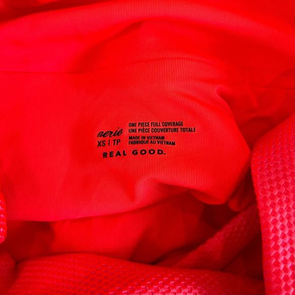 NWT Aerie Shine Pique Twist Scoop One Piece Swimsuit Pink Sprinkle Swim Size XS - Picture 7 of 7